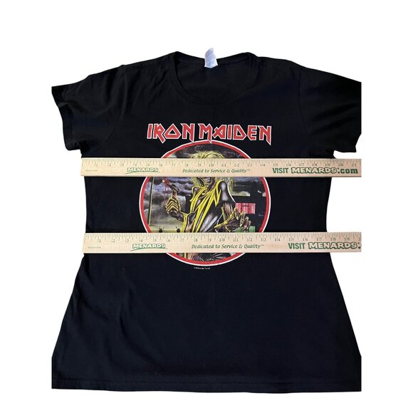 Iron Maiden T-Shirt Womens L 2019 Black Graphic Tee 100% Cotton Rock Band - Picture 9 of 12